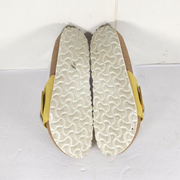 Birkenstock Women's Madrid Big Buckle EU 38 US 7 Yellow Nubuck Slide Sandals - Picture 10 of 16